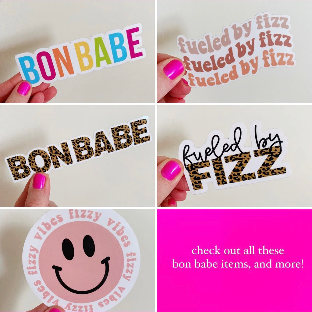 Fizzy Vibes Smiley Retro Sticker For Cups, Shakers, Water Bottles, Laptop Anywhere! BonBabe Arbonne Fizz Cup Bon Babe Sticker Only