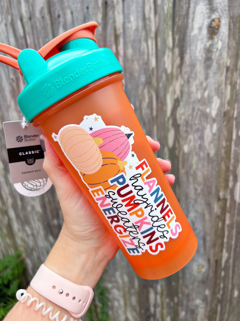 FALL Things + Energize Full Color Sticker - Halloween Fall 2023-- for Cold Cup, Shaker Bottle, Mega Mug or Sticker Only- Cute Pumpkins