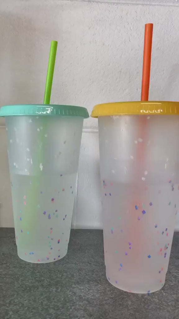 Confetti Color Changing Cold Cup - Color Changing Cold Cup- Personalized Cup- Tall or Venti- 16 or 24oz Blank Cold Cup (DECAL NOT INCLUDED)