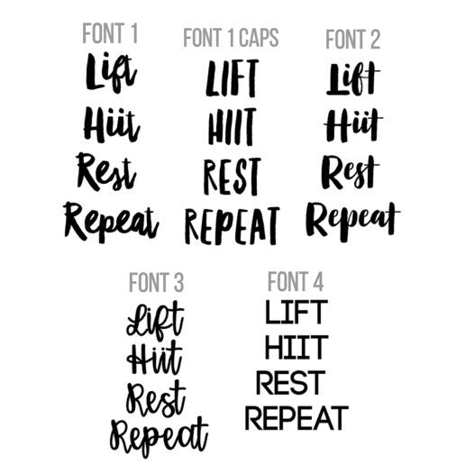 Lift Hiit Rest Repeat Decal - Shaker Bottle Decal- Yeti Decal- Workout Inspiration Sticker