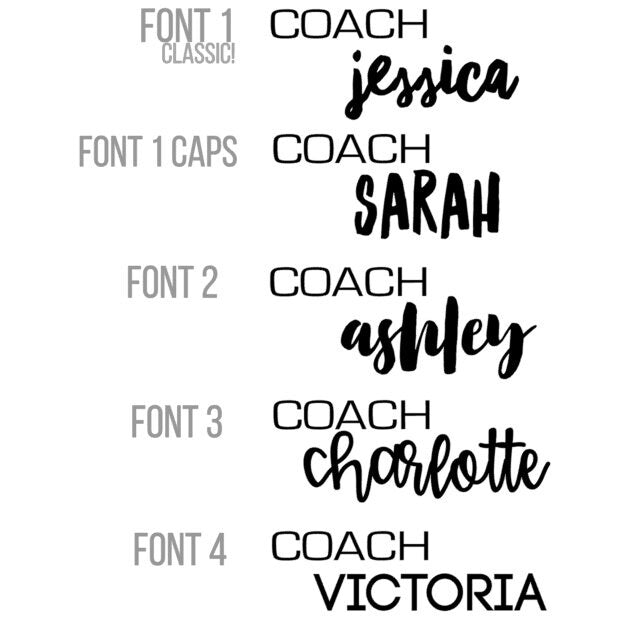 Personalized COACH Name Decal Beachbody Coach- Custom Name Sticker- Name Decal - Custom Sticker - Any Name Coach Decal- DECAL ONLY