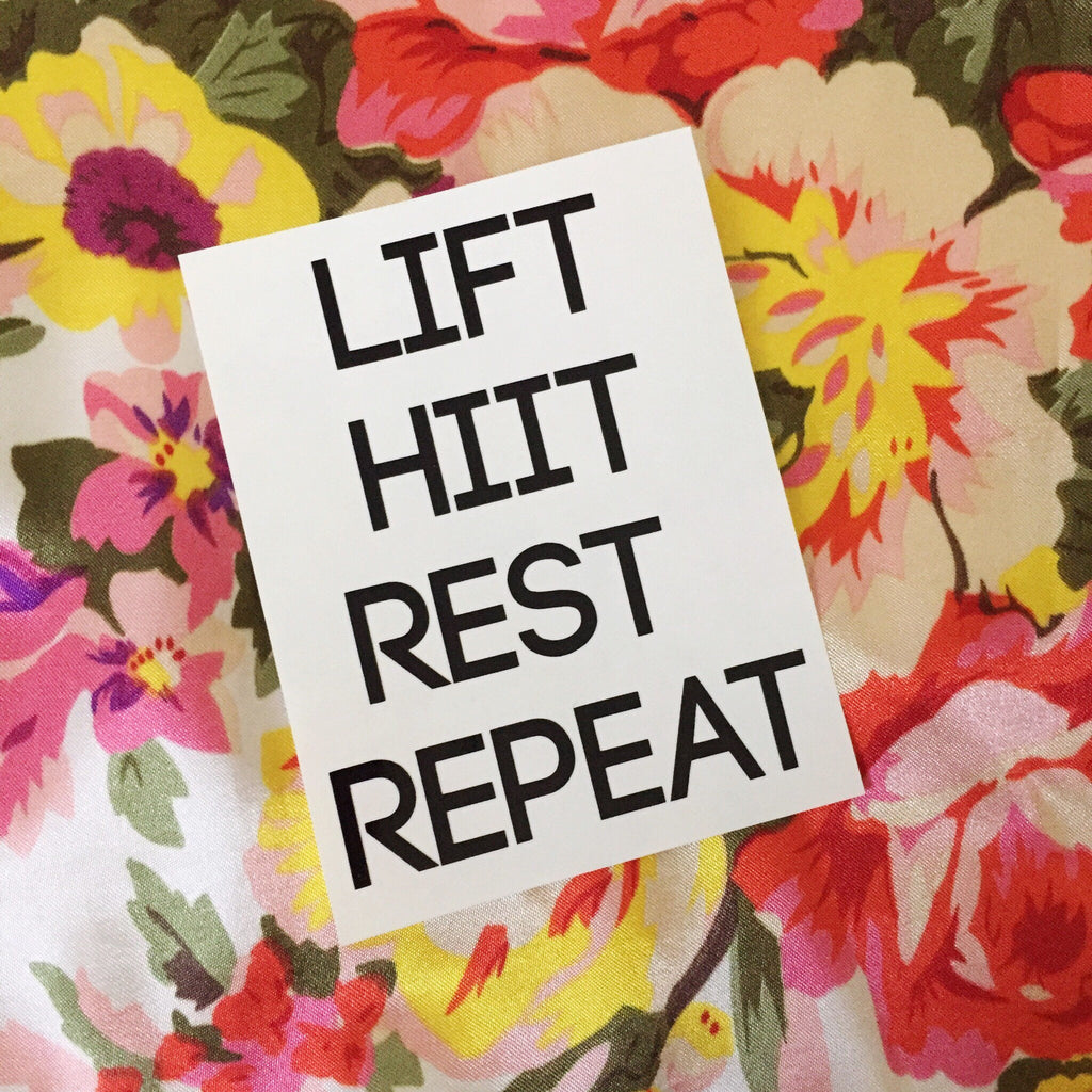 Lift Hiit Rest Repeat Decal - Shaker Bottle Decal- Yeti Decal- Workout Inspiration Sticker