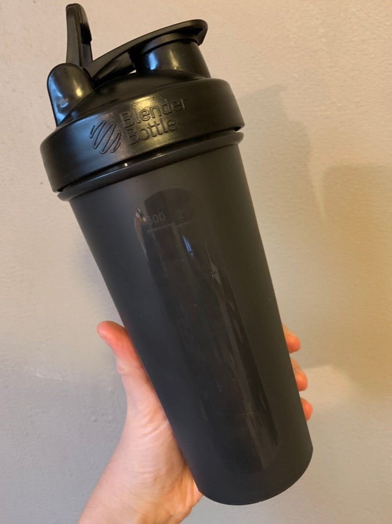 Black BlenderBottle with Rose Gold #GOALS decal applied