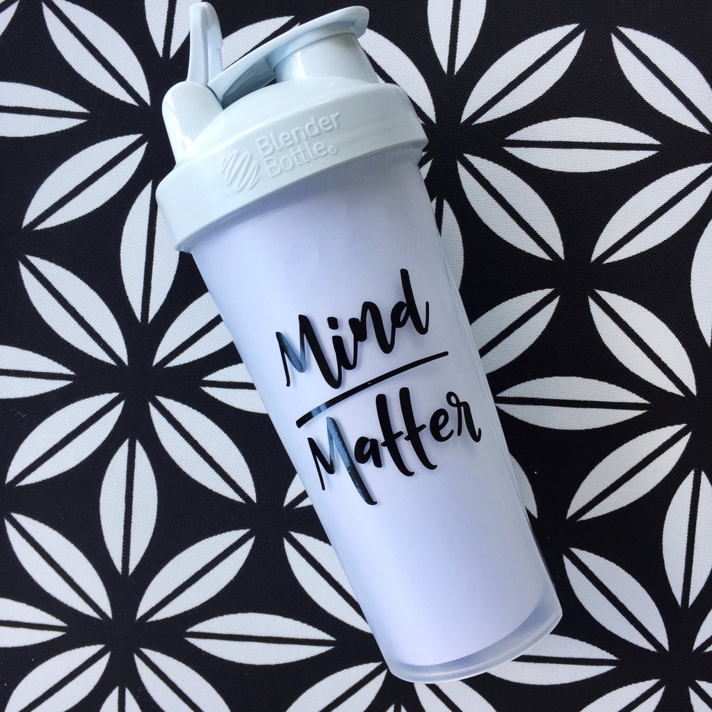 Mind over Matter Decal- Shaker Decal ----- Cup Decal- Laptop Sticker - Workout Quote - Coach gift - Crossfit- Beachbody Coach - DECAL ONLY