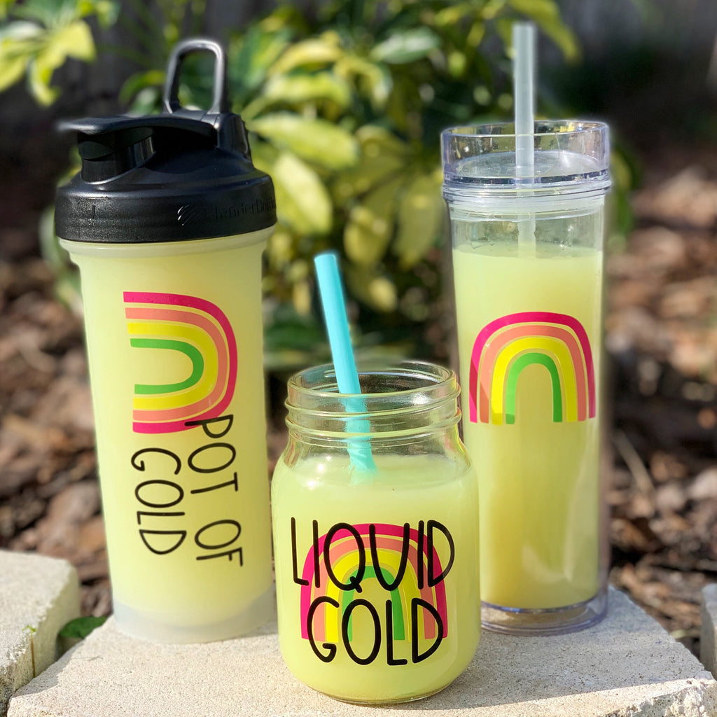 Liquid Gold/ Go Go Juice Rainbow Decal - Rainbow Decal - Boho rainbow - Energize - Preworkout DECAL ONLY