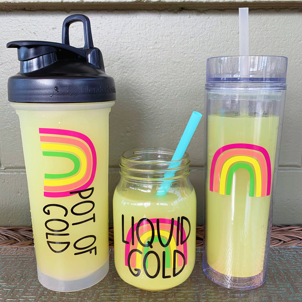 Liquid Gold/ Go Go Juice Rainbow Decal - Rainbow Decal - Boho rainbow - Energize - Preworkout DECAL ONLY