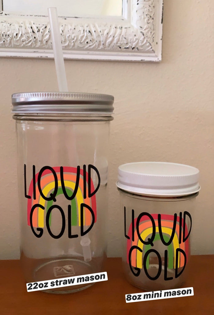 Liquid Gold/ Go Go Juice Rainbow Decal - Rainbow Decal - Boho rainbow - Energize - Preworkout DECAL ONLY