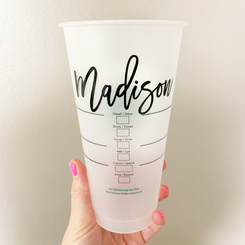 Name Decal sized for Cold Cup - name sticker- Decal Only