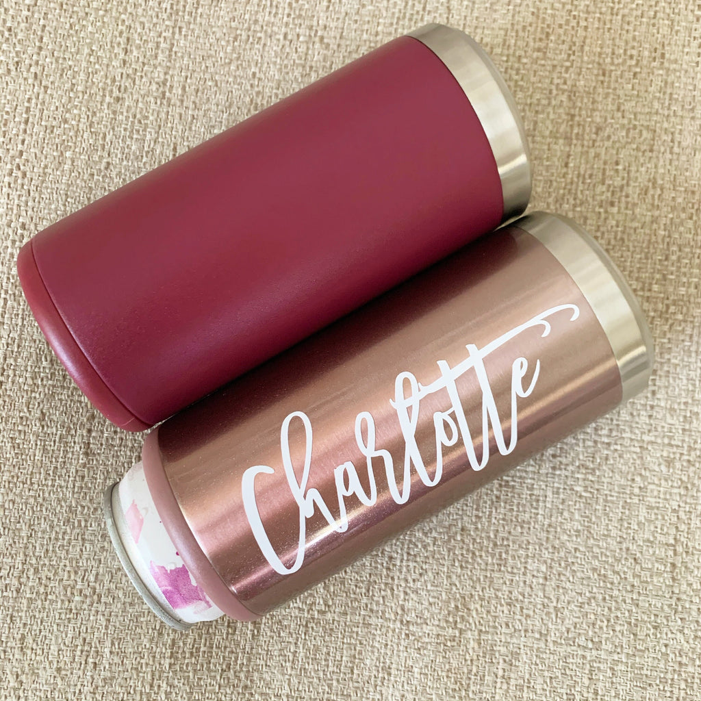 Personalized Skinny Can Cooler - Stainless Steel- Holds 12oz Slim Cans - Bachelorette - Summer- Skinny Can Koolie