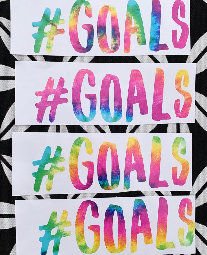 Tie Dye Goals LIMITED Patterned Goals #goals Shaker Decal- DECAL ONLY