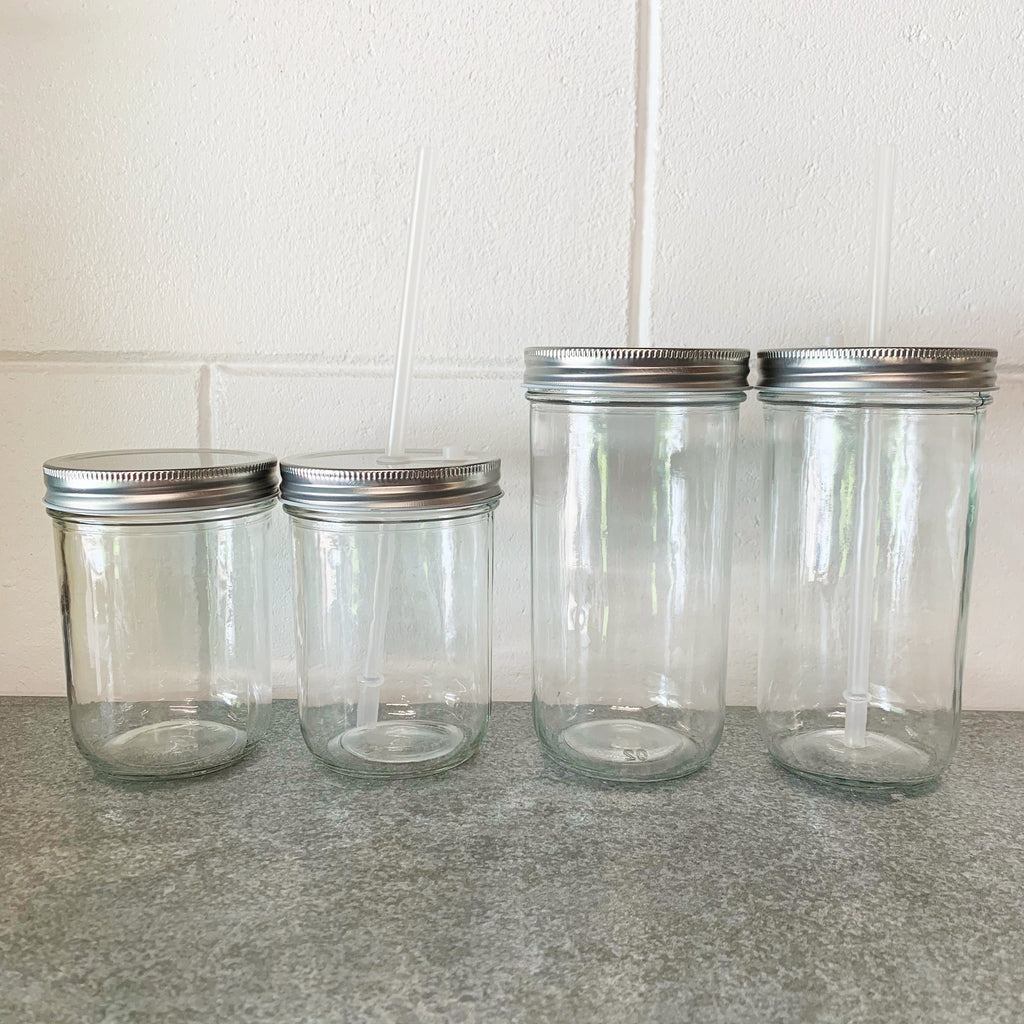 Add a Glass Mason Jar to your order! 16oz or 22oz Glass Mason Jar (No decal included) - Wide Mouth Mason Jar and Lid- Crafting Blank Jar