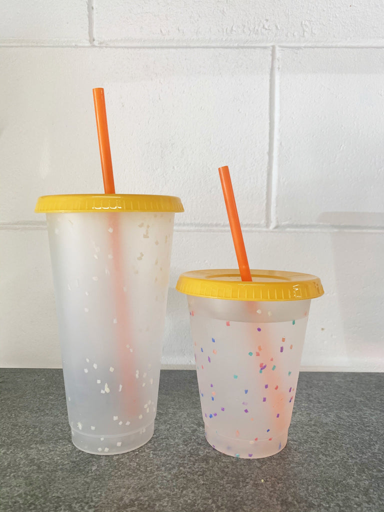 Confetti Color Changing Cold Cup - Color Changing Cold Cup- Personalized Cup- Tall or Venti- 16 or 24oz Blank Cold Cup (DECAL NOT INCLUDED)