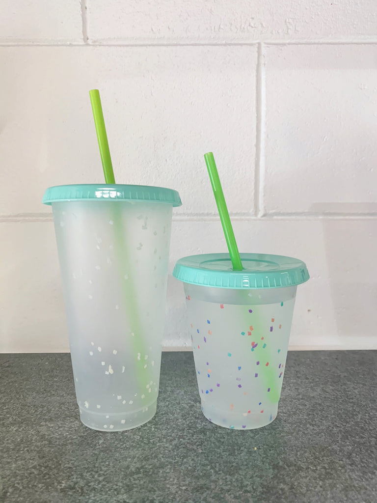 Confetti Color Changing Cold Cup - Color Changing Cold Cup- Personalized Cup- Tall or Venti- 16 or 24oz Blank Cold Cup (DECAL NOT INCLUDED)