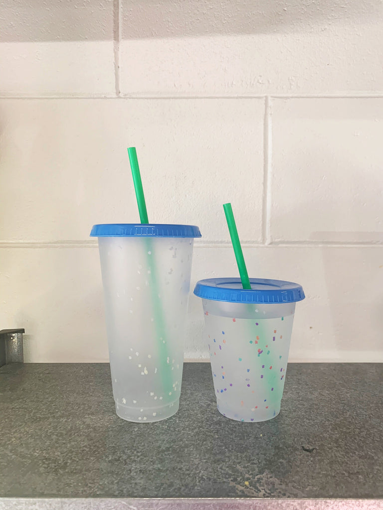 Confetti Color Changing Cold Cup - Color Changing Cold Cup- Personalized Cup- Tall or Venti- 16 or 24oz Blank Cold Cup (DECAL NOT INCLUDED)