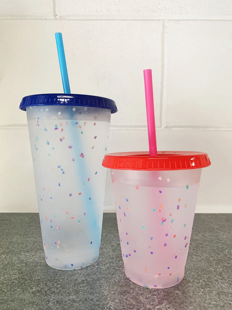 Confetti Color Changing Cold Cup - Color Changing Cold Cup- Personalized Cup- Tall or Venti- 16 or 24oz Blank Cold Cup (DECAL NOT INCLUDED)