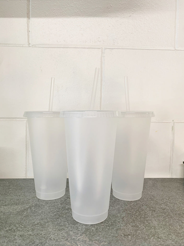 Clear Frost Cold Cup Tall or Venti- 16 or 24oz Blank Cold Cup (DECAL NOT INCLUDED)