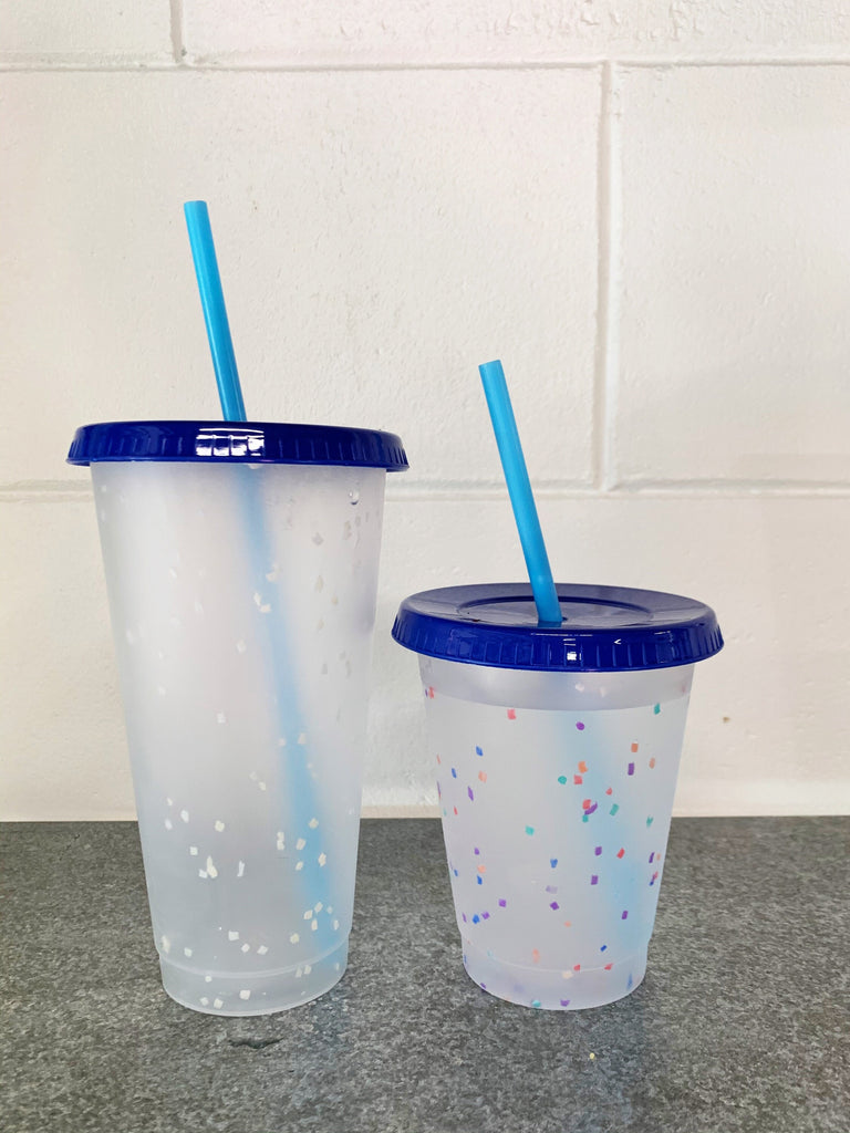 Confetti Color Changing Cold Cup - Color Changing Cold Cup- Personalized Cup- Tall or Venti- 16 or 24oz Blank Cold Cup (DECAL NOT INCLUDED)