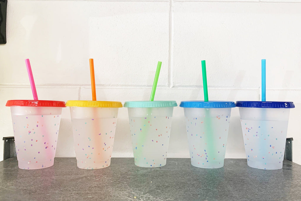 Confetti Color Changing Cold Cup - Color Changing Cold Cup- Personalized Cup- Tall or Venti- 16 or 24oz Blank Cold Cup (DECAL NOT INCLUDED)