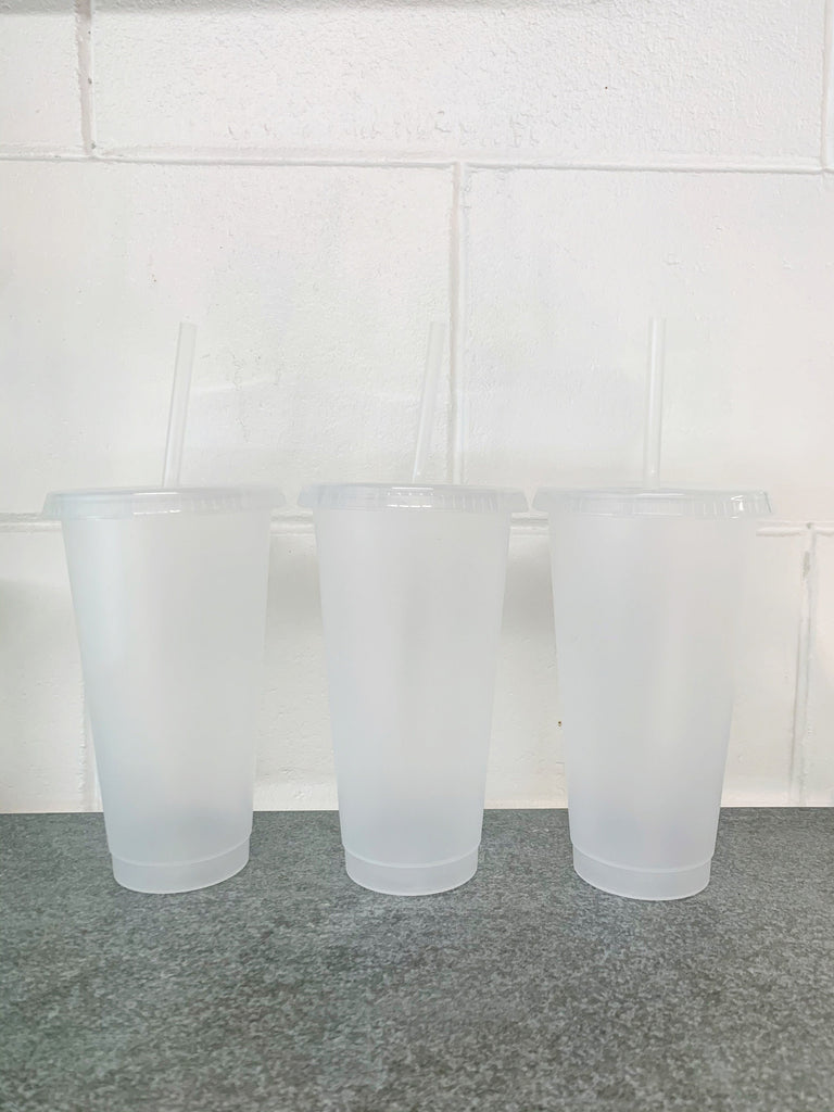 Clear Frost Cold Cup Tall or Venti- 16 or 24oz Blank Cold Cup (DECAL NOT INCLUDED)