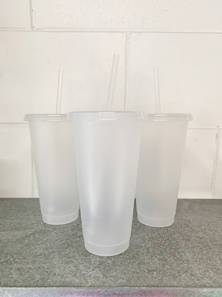 Clear Frost Cold Cup Tall or Venti- 16 or 24oz Blank Cold Cup (DECAL NOT INCLUDED)