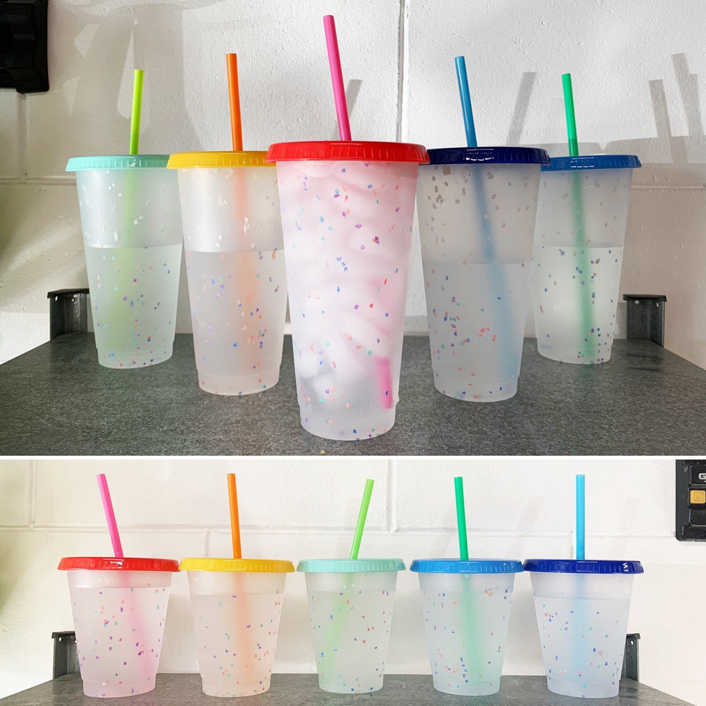 Confetti Color Changing Cold Cup - Color Changing Cold Cup- Personalized Cup- Tall or Venti- 16 or 24oz Blank Cold Cup (DECAL NOT INCLUDED)