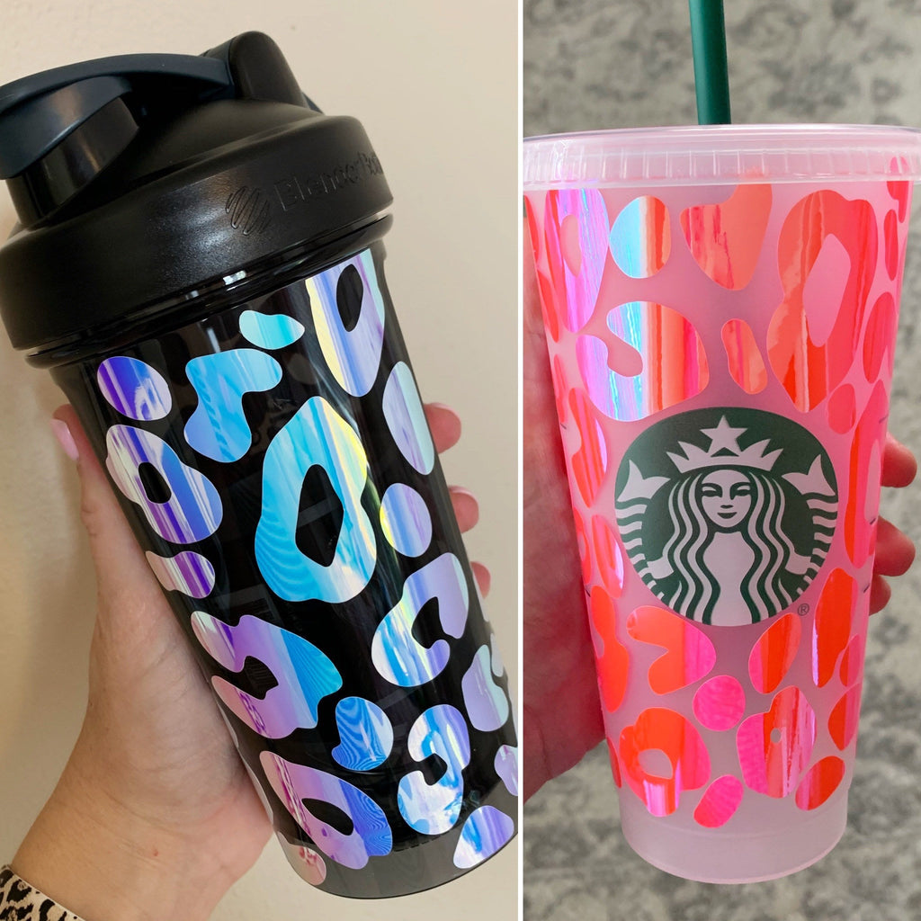 Leopard-ized CUPS Blender Bottle Shaker Bottle, Tumbler, Cold Cup or DIY option! Leopard Print Shaker Cup- Leopard Starbucks Cold Cup