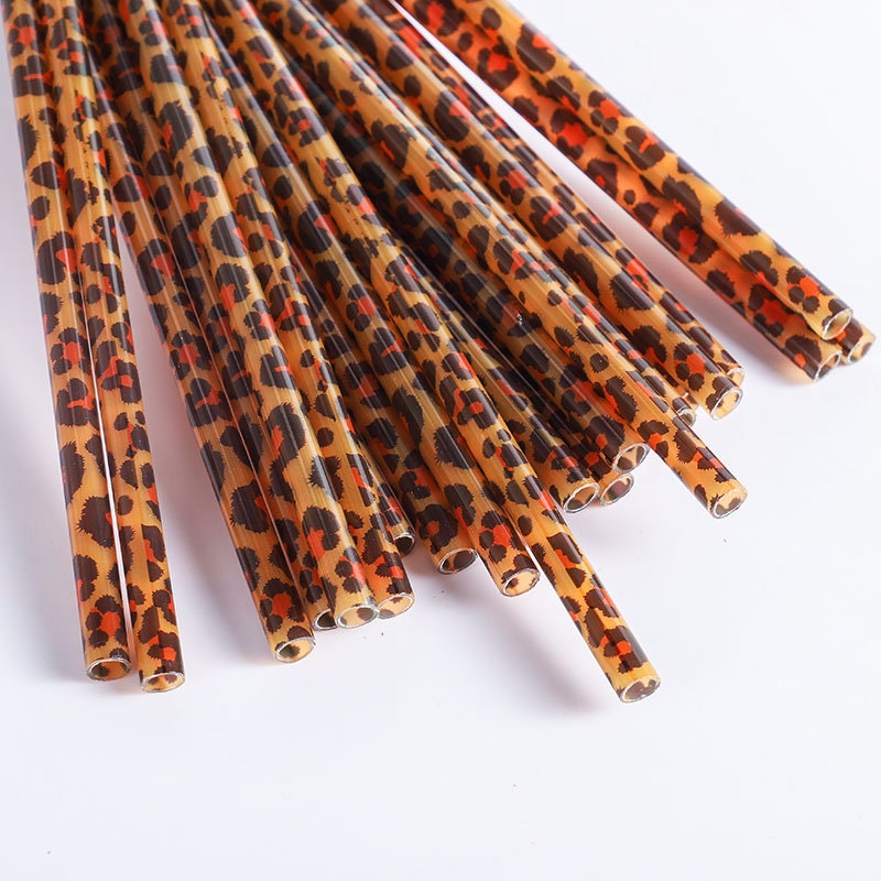 Brown Leopard Reusable Straw - 9 inches long - Cold Cup Straw- Leopard Brown Black Party Straw Washable Leopard Straw