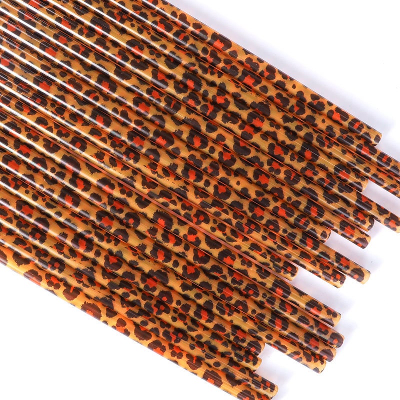 Brown Leopard Reusable Straw - 9 inches long - Cold Cup Straw- Leopard Brown Black Party Straw Washable Leopard Straw