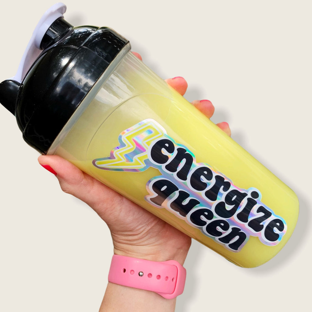 Energize Queen Holographic Vinyl Sticker sized for Shakers or Cold Cup - Beachbody Coach- Energize Decal- Cup NOT included