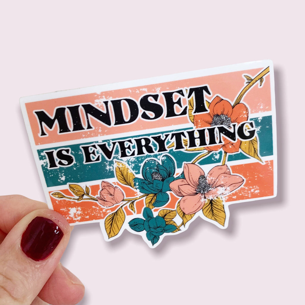 Mindset is Everything Retro Vinyl Sticker sized for Shakers or Cup - Inspiration Motivation Beachbody Coach- Energize - Cup NOT included