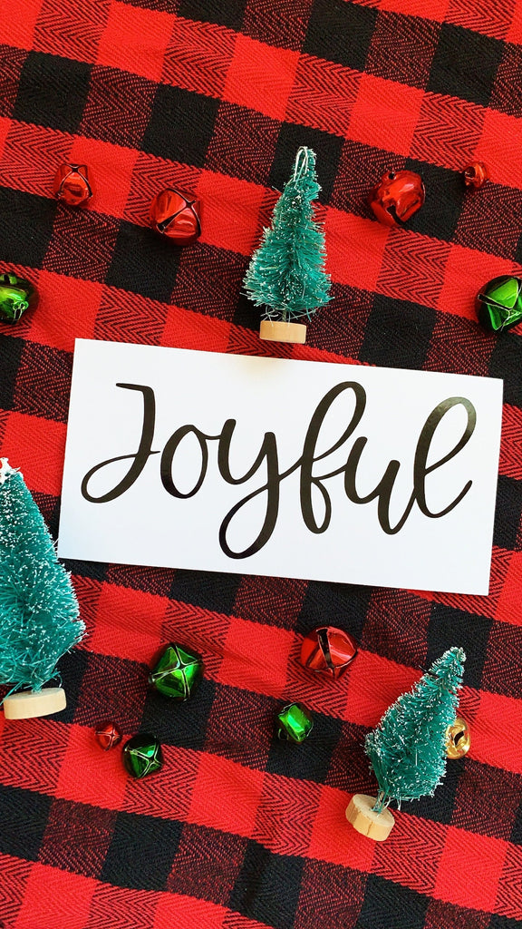 Joyful Script DECAL ONLY Christmas 2021 Shaker Cup COld Cup Decal Fancy