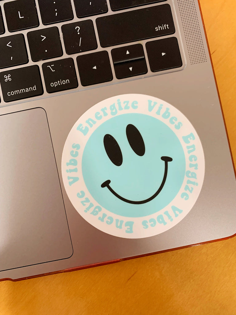 Energize Vibes Smiley Retro Sticker For Cups, Shakers, Water Bottles, Laptop Anywhere! Beachbody Coach Energize Preworkout Sticker Only