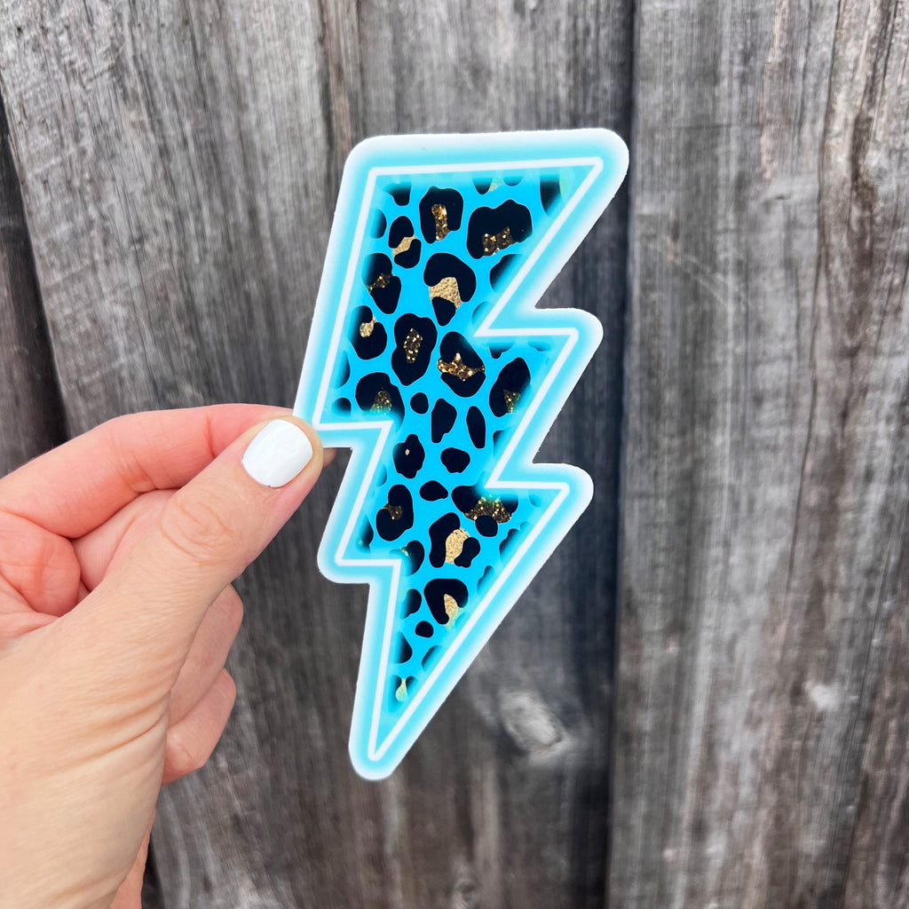 Neon Blue Lightning Bolt Sticker -Vinyl Sticker sized for Shakers or Cold Cup etc - Beachbody Coach- Energize Decal-