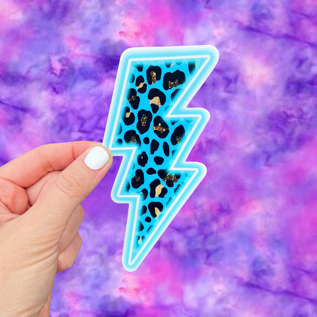 Neon Blue Lightning Bolt Sticker -Vinyl Sticker sized for Shakers or Cold Cup etc - Beachbody Coach- Energize Decal-