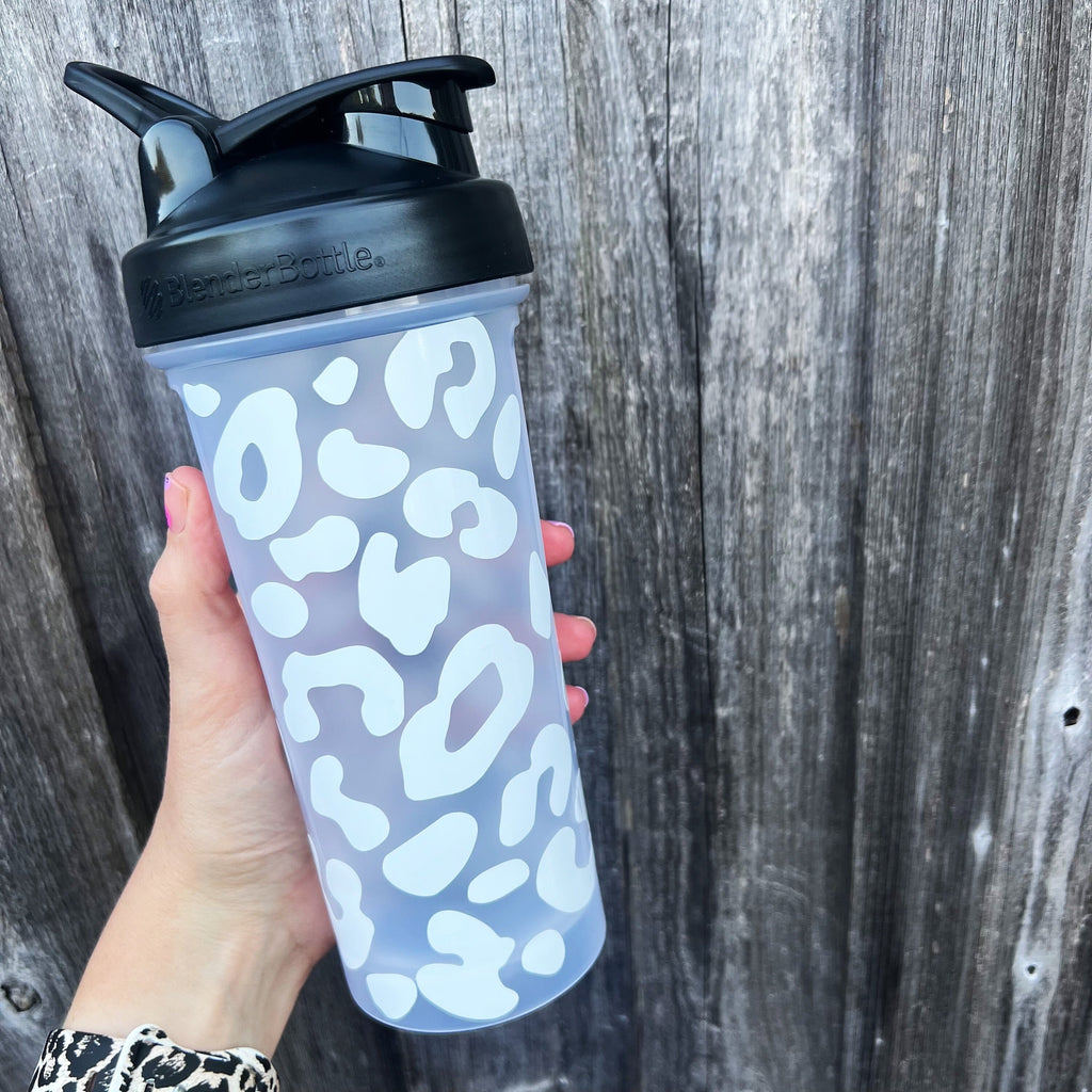 Leopard Print or Smiley Face Wrapped Blender Bottle