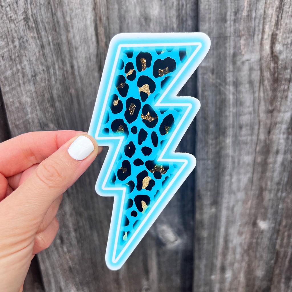 Neon Blue Lightning Bolt Sticker -Vinyl Sticker sized for Shakers or Cold Cup etc - Beachbody Coach- Energize Decal-