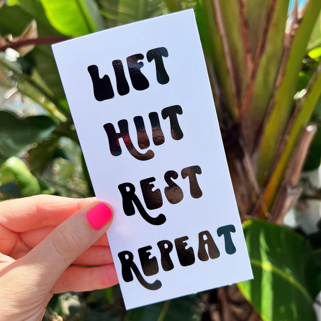 Lift Hiit Rest Repeat Decal - Shaker Bottle Decal- Yeti Decal- Workout Inspiration Sticker