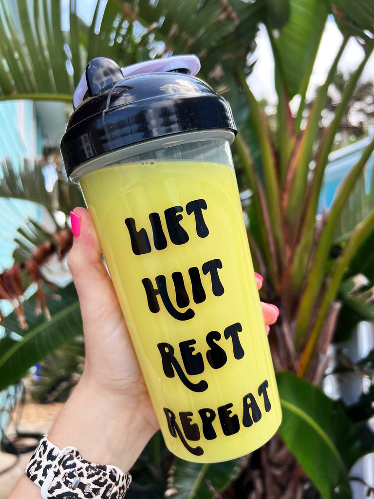 Lift Hiit Rest Repeat Decal - Shaker Bottle Decal- Yeti Decal- Workout Inspiration Sticker