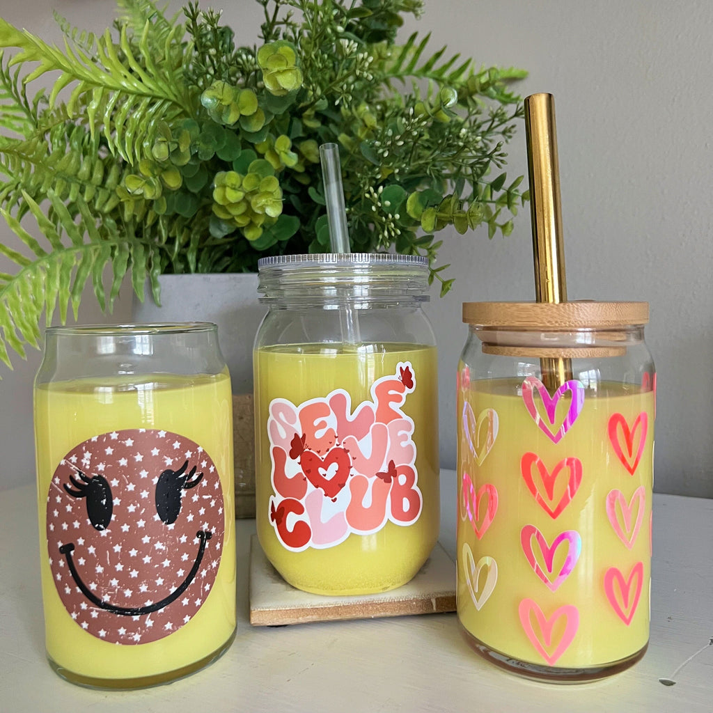 Self Love Club Valentines Day Sticker for Bottles Masons Shakers Cold Cup - Valentines Day Pink Red Cute Galentines Sticker Cup Options