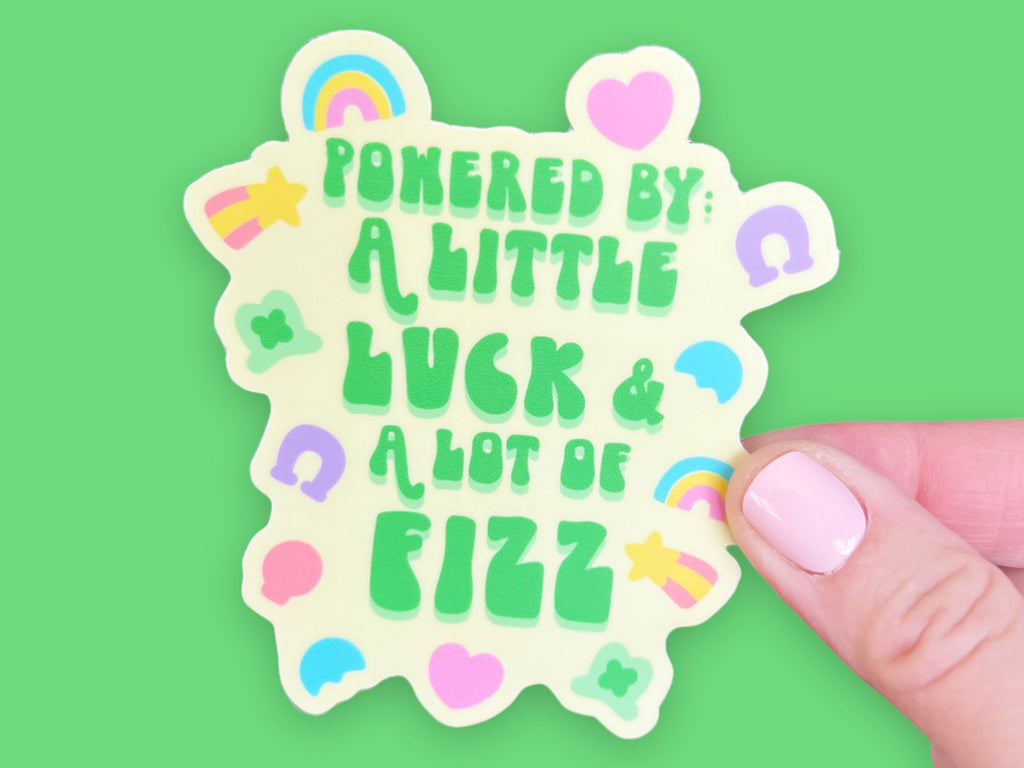 Luck & Fizz St. Patrick’s Full color Sticker - Sticker Only or Cup Options - Smiley Face Cute- lucky charm