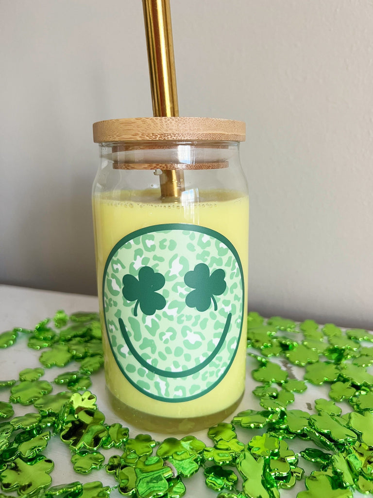 Smiley Face St. Patrick’s Full color Sticker - Sticker Only or Cup Options - Smiley Face Cute- lucky charm