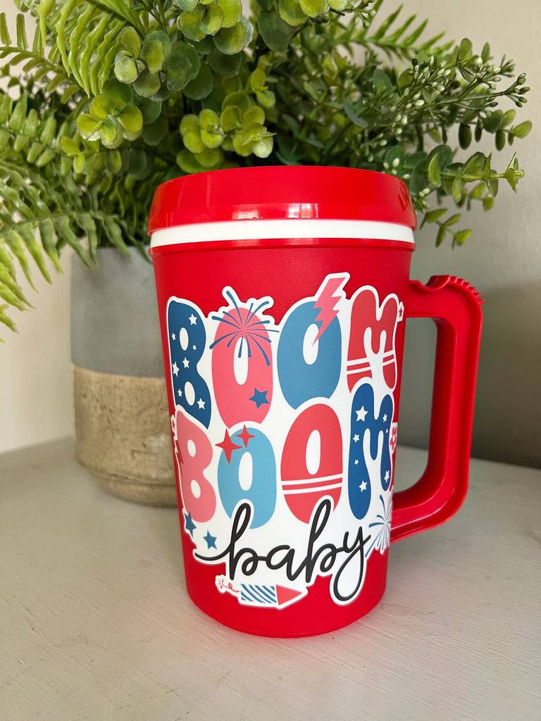 Boom Boom Baby 4th of July Independence Day Cute Full color Sticker - Sticker Only or Cup Options