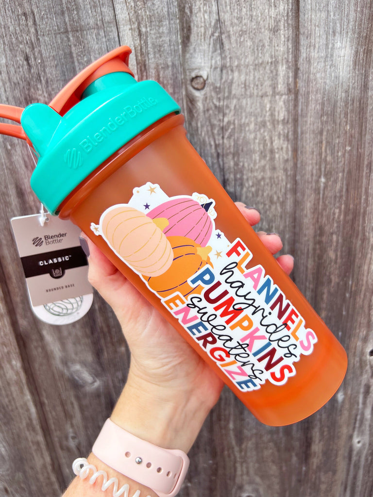 FALL Things + Energize Full Color Sticker - Halloween Fall 2023-- for Cold Cup, Shaker Bottle, Mega Mug or Sticker Only- Cute Pumpkins